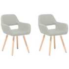 Beliani Set Of 2 Dining Chairs Chicago Taupe