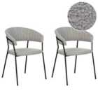 Beliani Set Of 2 Dining Chairs Luana Velvet Light Beige