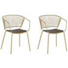 Beliani Set Of 2 Dining Chairs Rigby Metal Black