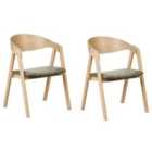 Beliani Set Of 2 Dining Chairs Maroa Wood Black/ White