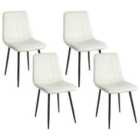 Beliani Set Of 4 Dining Chairs Powell Velvet Off-White