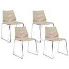 Beliani Set Of 2 Dining Chairs Ada Taupe