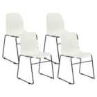 Beliani Set Of 4 Dining Chairs Panora Dark Grey