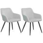 Beliani Set Of 2 Dining Chairs Casmalia Velvet Light Blue