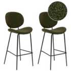 Beliani Set Of 2 Dining Chairs Ames Boucle Off-White