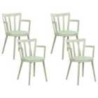 Beliani Set Of 4 Dining Chairs Emory Light Blue