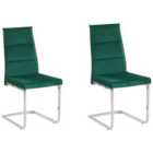 Beliani Set Of 2 Dining Chairs Girard Metal Silver