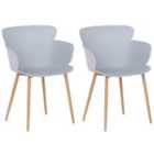 Beliani Set Of 2 Dining Chairs Bereca Pink