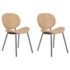 Beliani Set Of 2 Dining Chairs Luana Boucle White