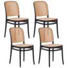Beliani Set Of 2 Dining Chairs Kiana Faux Leather Brown