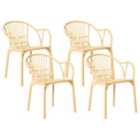 Beliani Set Of 2 Dining Chairs Zana Faux Leather Golden Brown