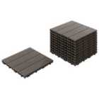 Beliani Outdoor Flooring Ateleta Wood-Plastic Composite (Wpc) Graphite Grey