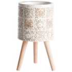 Beliani Elevated Plant Pot Karistos 36cm Off-White