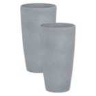 Beliani Set Of 2 Plant Pots Abdera 23cm Grey