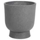 Beliani Plant Pot Ginkgo 36cm Dark Grey