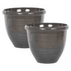 Beliani Set Of 2 Plant Pots Tesalia 44cm Brown
