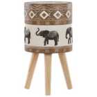 Beliani Elevated Plant Pot Achilio 30cm Dark Brown