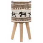 Beliani Elevated Plant Pot Kottes 22cm Light Brown