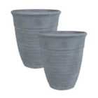 Beliani Set Of 2 Plant Pots Katalima 50cm Grey