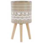 Beliani Elevated Plant Pot Milina 30cm Beige