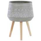 Beliani Elevated Plant Pot Malaki 44cm Light Grey