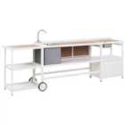 Beliani 3 Piece Outdoor Kitchen Set With Sink Ortisei Metal White