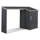 Beliani Garden Shed Aosta Metal 270cm 105cm Black