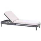 Beliani Sun Lounger With Cushion Nettuno Metal Light Beige