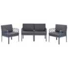 Beliani Garden Sofa Set 4 Seater Eriche Dark Grey