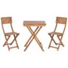 Beliani Bistro Set Folding Ardore Wood Brown
