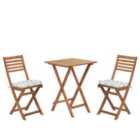 Beliani Bistro Set With Cushions Folding Fiji Wood Mint Green