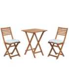 Beliani Bistro Set With Cushions Folding Fiji Wood Blue