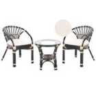 Beliani Bistro Set With Cushions Pecorini Rattan Black