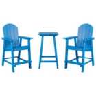 Beliani Bistro Set Adirondack Blue