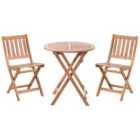 Beliani Bistro Set Folding Febbio Certified Acacia Wood Brown