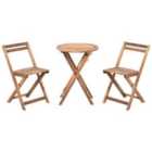 Beliani Bistro Set Folding Sacile Acacia Wood Brown