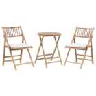 Beliani Bistro Set Folding Savelletri Wood Brown