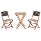 Beliani Bistro Set Coniolo Acacia Wood Brown/ Black