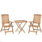 Beliani Bistro Set Folding Java Wood Light Brown