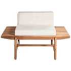Beliani Garden Bench With Cushion Giaveno 135cm Acacia Wood Off-White