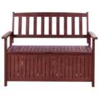 Beliani Garden Bench Sovana 120cm With Storage Acacia Wood Dark Red