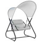 Beliani Patio Swing Solagna Metal Light Grey