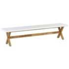 Beliani Garden Bench Olbia 200cm Concrete White
