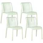 Beliani Set Of 4 Garden Chairs Ariccia Light Green