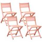 Beliani Set Of 4 Garden Chairs Talca Folding Coral