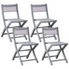 Beliani Set Of 4 Garden Chairs Talca Dark Grey