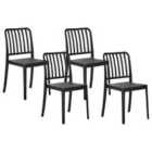 Beliani Set Of 4 Garden Chairs Sersale Synthetic Material Black