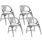 Beliani Set Of 4 Garden Chairs Folding Nemi Grey