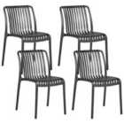 Beliani Set Of 4 Garden Chairs Ariccia Black