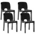 Beliani Set Of 4 Garden Chairs Betim Black
